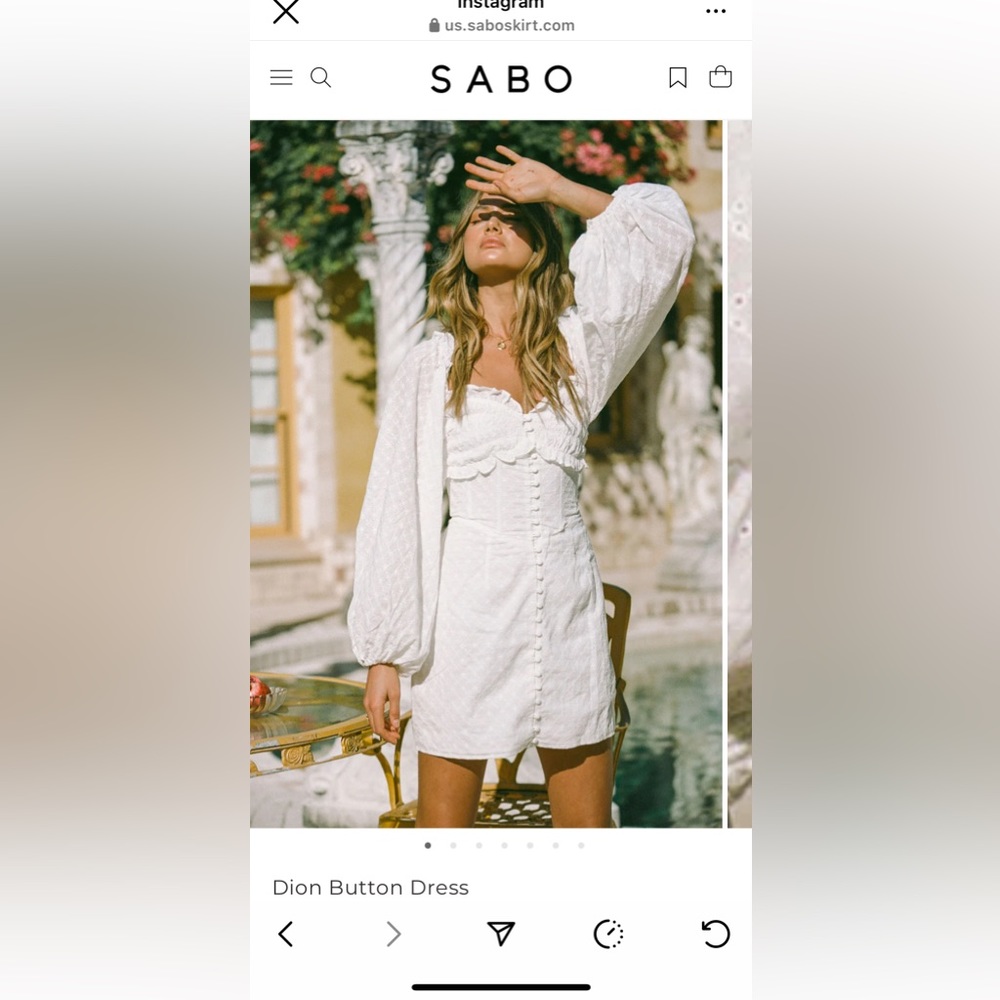 Sabo Skirt Dion White Button Dress